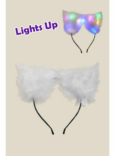 Light Up Fox Ear Headband - DOZEN - 12 PIECES