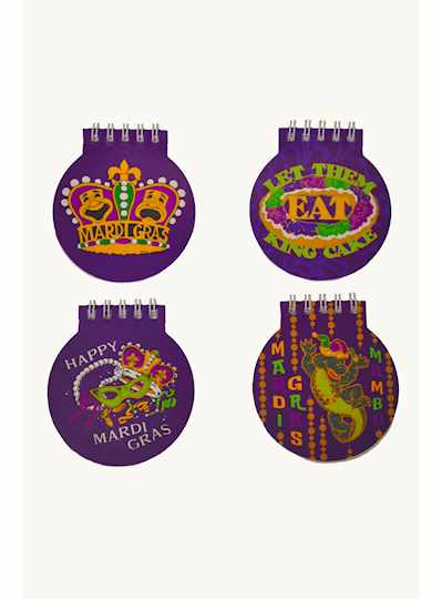 Mardi Gras Notepads 4 Styles- TWO DOZEN - 24 PIECE