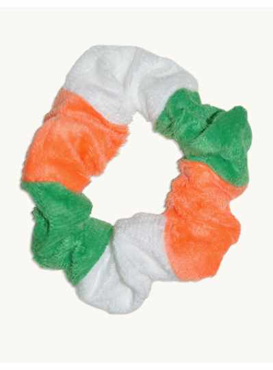 Green/White/Orange Hair Scrunchies -Irish -2 Dozen