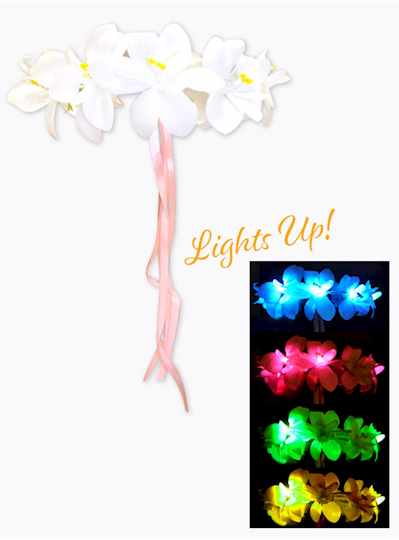 Fun Accessories - Light-Up White Flower Headband