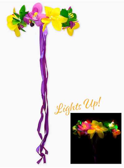 Fun Accessories - Light-Up White Flower Headband -