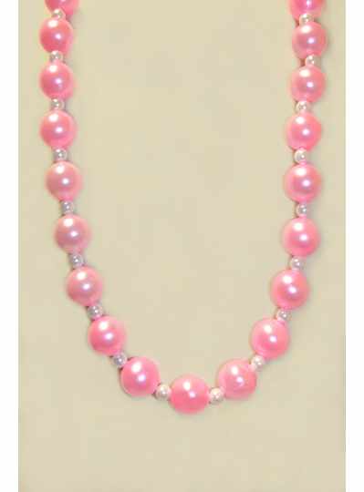 42" 25MM LT Pink Pearl 10MM White Spacer Bead -6 P