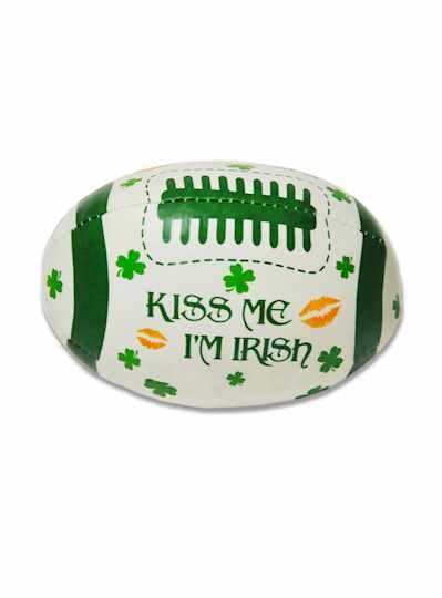 6" Vinyl Football W/Kiss Me -St. Patricks Day