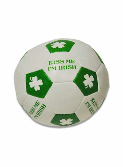 4" Vinyl Soccer Ball Kiss Me Im Irish