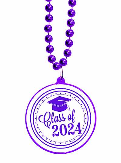 2024 Graduation Beads Graduation Decals in Purple