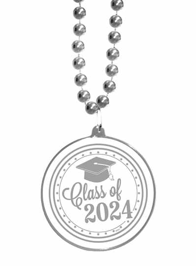 2024 Graduation Beads Graduation Decals in Silver