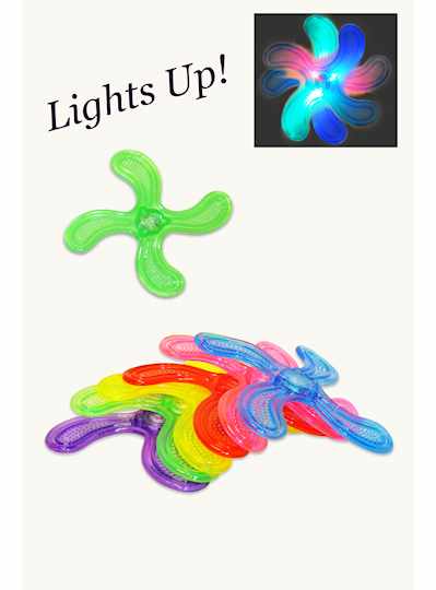 Light Up Four Arm Boomerang  - Dozen - 12 Pieces