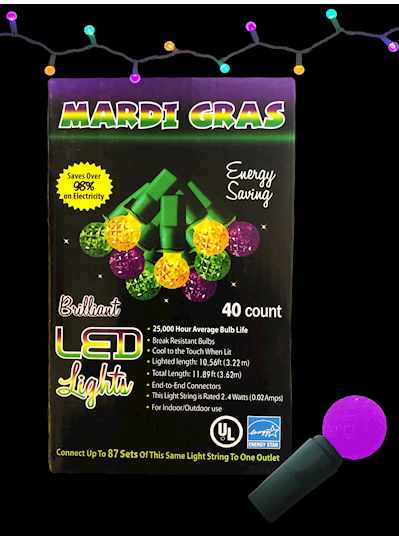 10.5 40 Light Mardi Gras Globe Indoor/Outdoor LED
