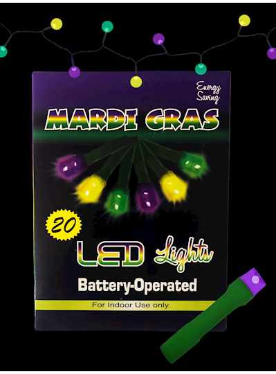 7 20 Light W/On-Off Switch Battery Op. Purple, Yel