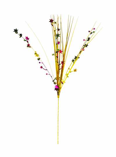 21" Spray Purple, Green and Gold Star Onion Grass 
