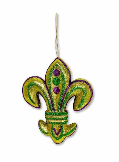 6" X 8" Glitter Fleur de Lis Ornament - EACH