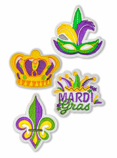 Purple, Green and Gold Assorted Embroidered Mardi 