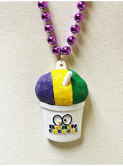 36" 10MM Purple Beads with Purple, Green & Gold Sn