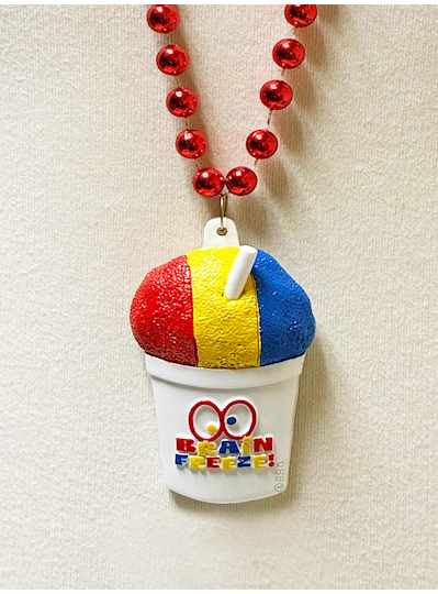 36" 10MM Red Beads with Red, Yellow & Blue Snowbal