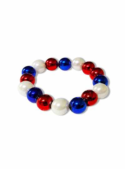 Patriotic Red, White & Blue Bracelets - DOZEN - 12