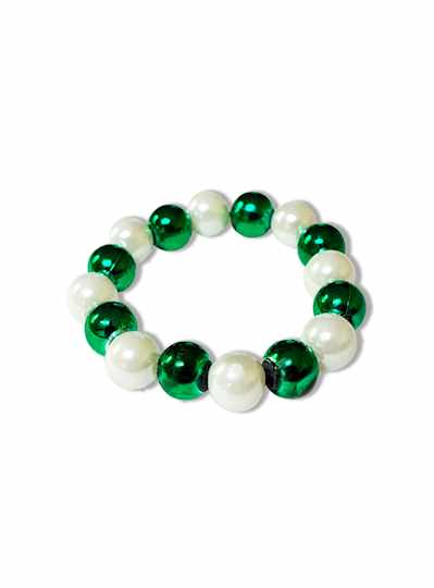 Green and White Bracelets -St. Patricks Day - DOZE