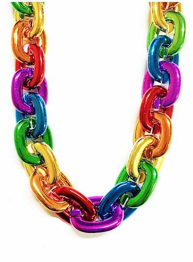 36" Jumbo Single Color Link Rainbow Chain Necklace