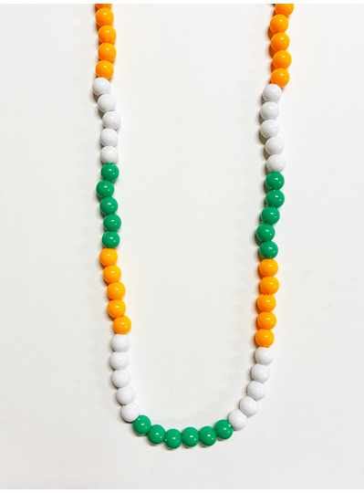 39" 10MM Opaque Green, White and Orange St. Patric