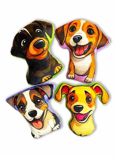 6" Plush Dogs in Four Styles - DOZEN - 12 PIECES