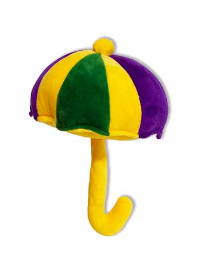 9" Plush Purple, Green & Gold Umbrellas - 6 PIECES