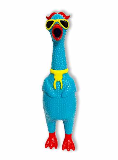 24" Blue Rubber Chicken
