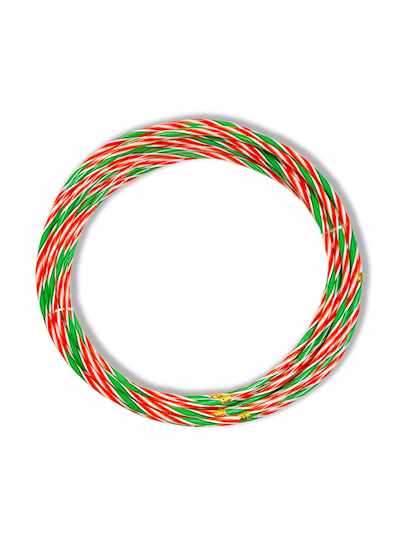 26" Hula Hoop Red, White and Green Italian Stripe 