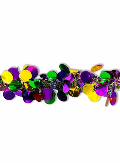 12 Purple, Green and Gold Dot Garland