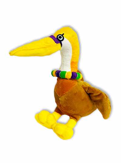8" Plush Brown Pelican with Beads - 6 PIECES