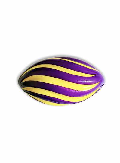 7" Purple and Yellow Spiral Stress Foam Football -