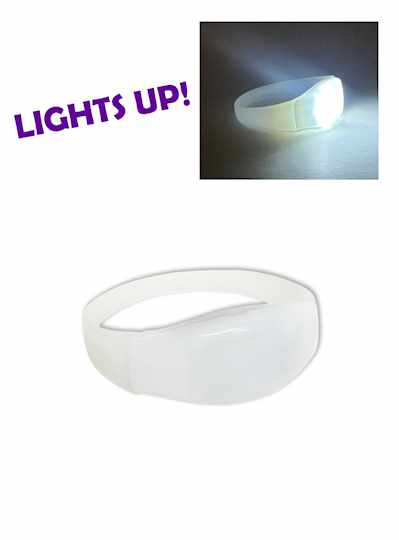 LED Bracelets White with White Light - DOZEN - 12 
