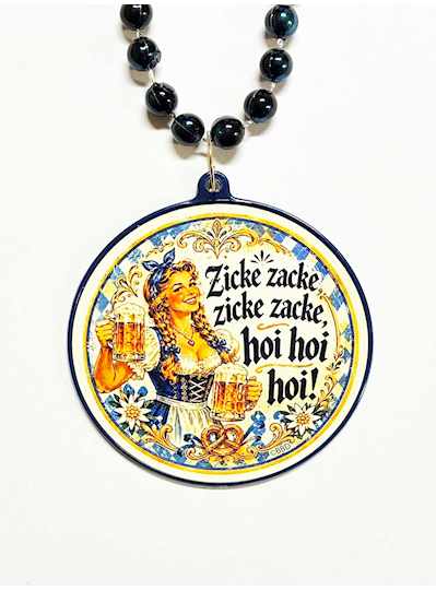 Octoberfest Navy Blue Zicke Zacke Beads - DOZEN - 