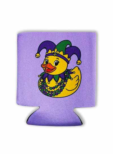 Mardi Gras Duck Purple Can Holder - DOZEN - 12 PIE