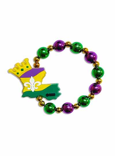 8" Louisiana Boot Purple, Green & Gold Mardi Gras 