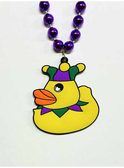36" 12MM Metallic Purple Beads with 3" Duck Magnet