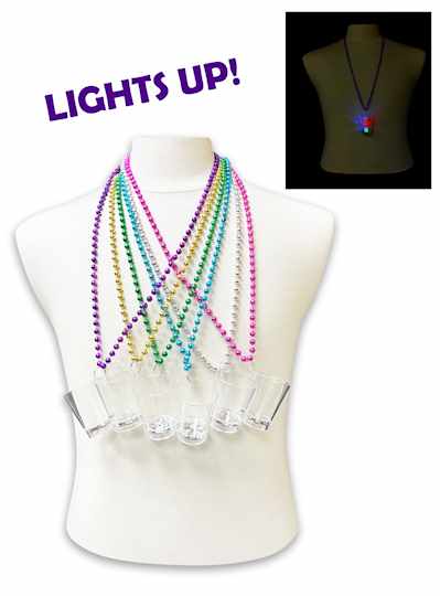 33" 7MM Assorted Metallic LED Shot Glass Beads - D