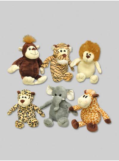 Plush Dolls & Toys - 6PC Zoo Assortment