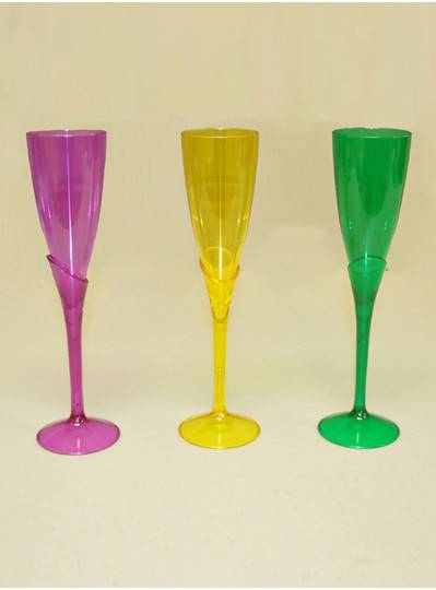 Tableware - 9.25" PGG Plastic Fluted Champagne Glasses
