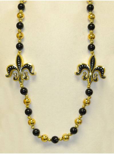 New Orleans Black and Gold Fleur de Lis Handstrung - CLONED