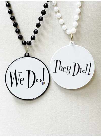 33" "We Do!" Decal Bead in Black and White
