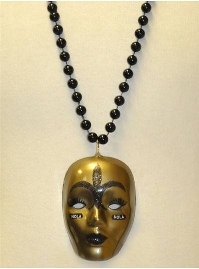 36" 10MM Large Black and Gold Nola Mask