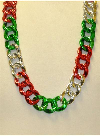 36" Twist Chain Section in Red, Green and Silver