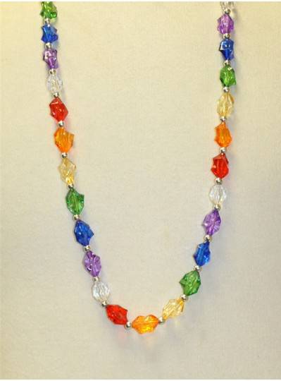 36" Rainbow Acrylic Mardi Gras Beads