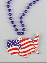 USA Flag Map Red, White & Blue