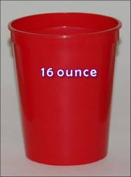 Plastic Cups 16 Ounce Red