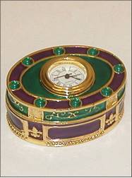 Gift Items Purple, Green and Gold Clock Box