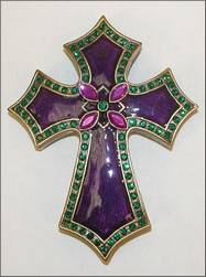 Gift Items Cross in Purple, Green and Gold