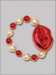Heart Theme Bracelets Red Lips