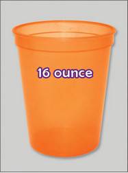 Plastic Cups 16 Ounce Orange C-Thru