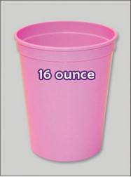 Plastic Cups 16 Ounce Soft Pink
