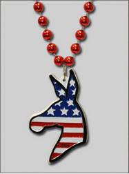 Patriotic Beads Democrate Donkey